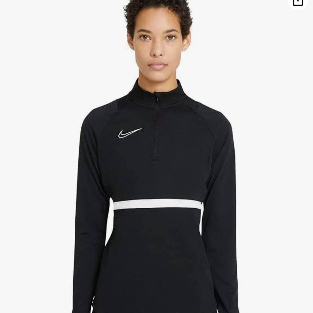 Nike Womens Dri-FIT Academy Full-Zip Top Black/White Size M